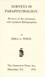Frontispiece of Surveys in Parapsychology edited by Rhea White